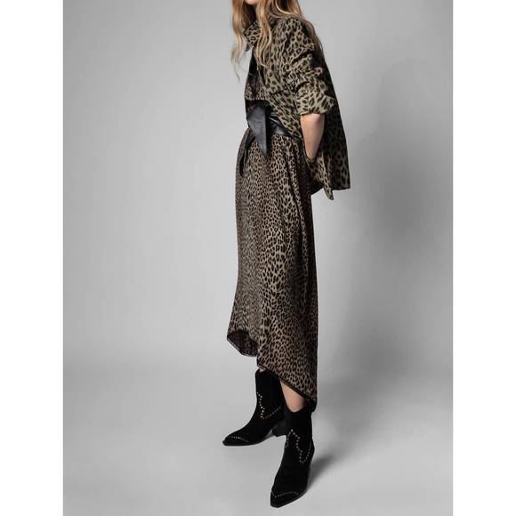 NEW ZADIG & VOLTAIRE kayaka leopard jacket in kaki - Picture 2 of 3